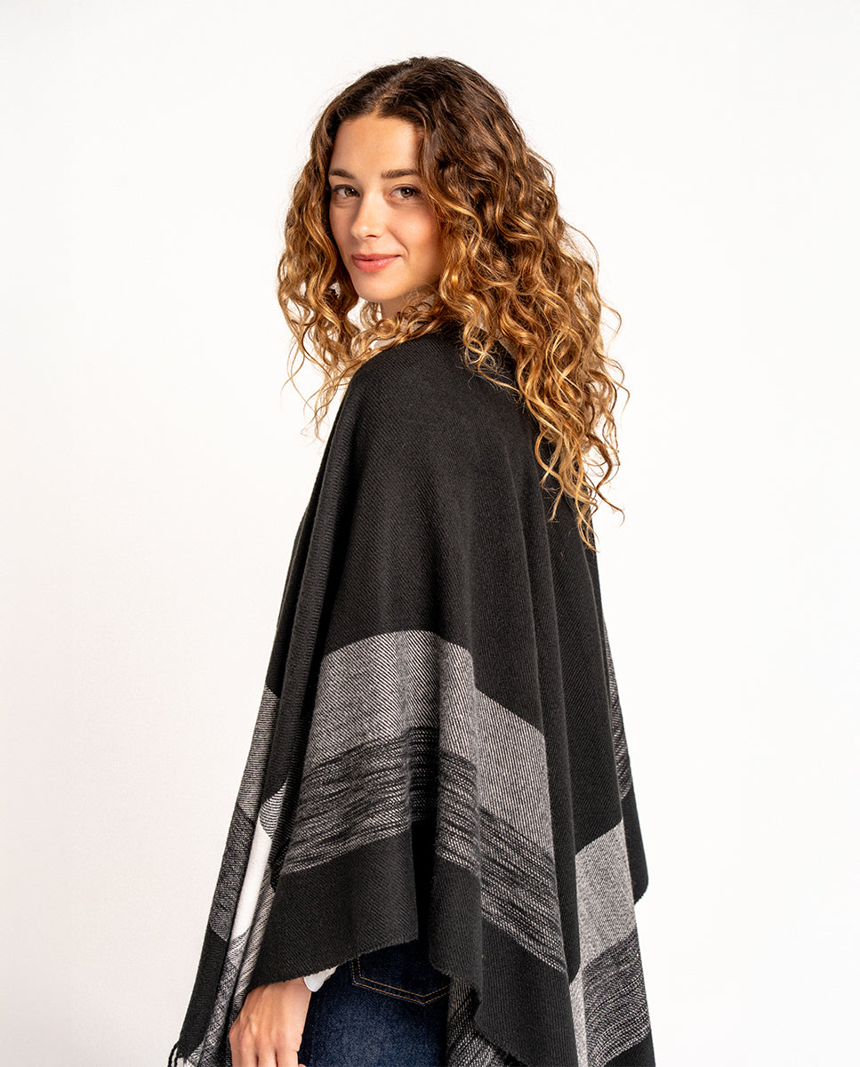 abbacino-poncho-estampado-a-rayas-negro-talla-nica image 4