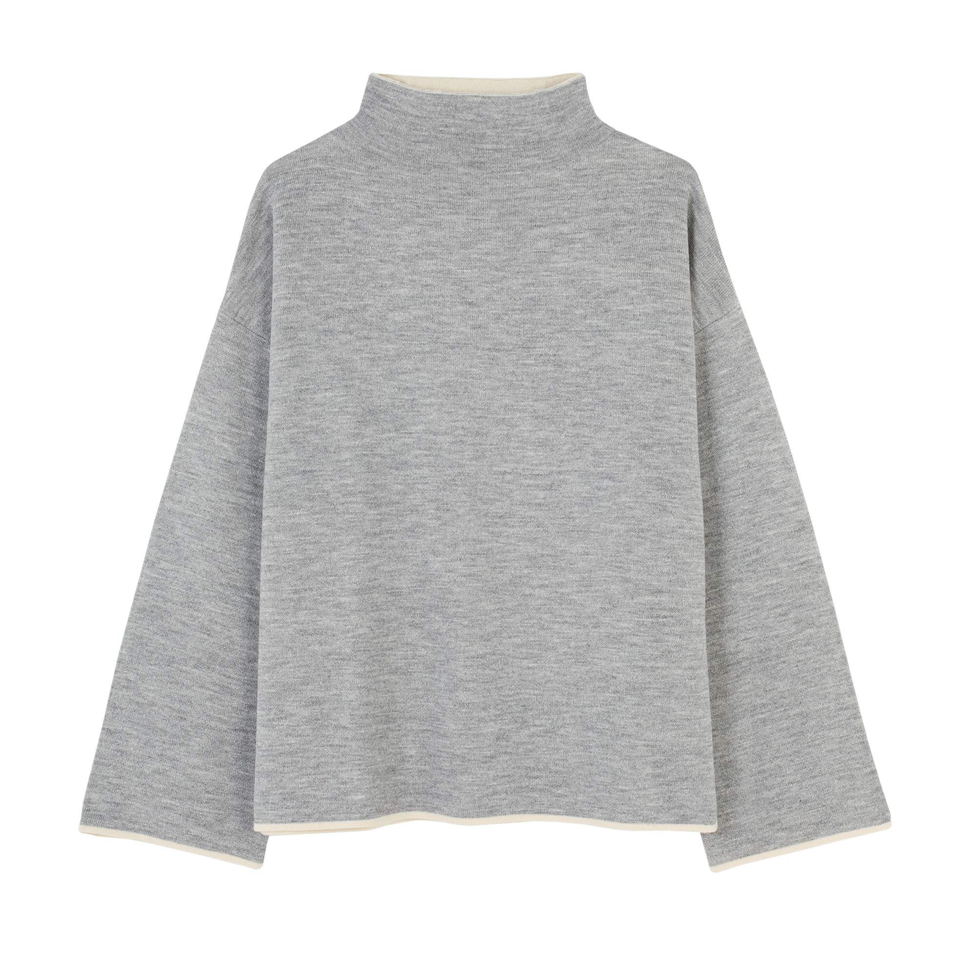parfois-jersey-de-punto-reversible-con-cuello-alto-mujer-gris-talla-nica image 1