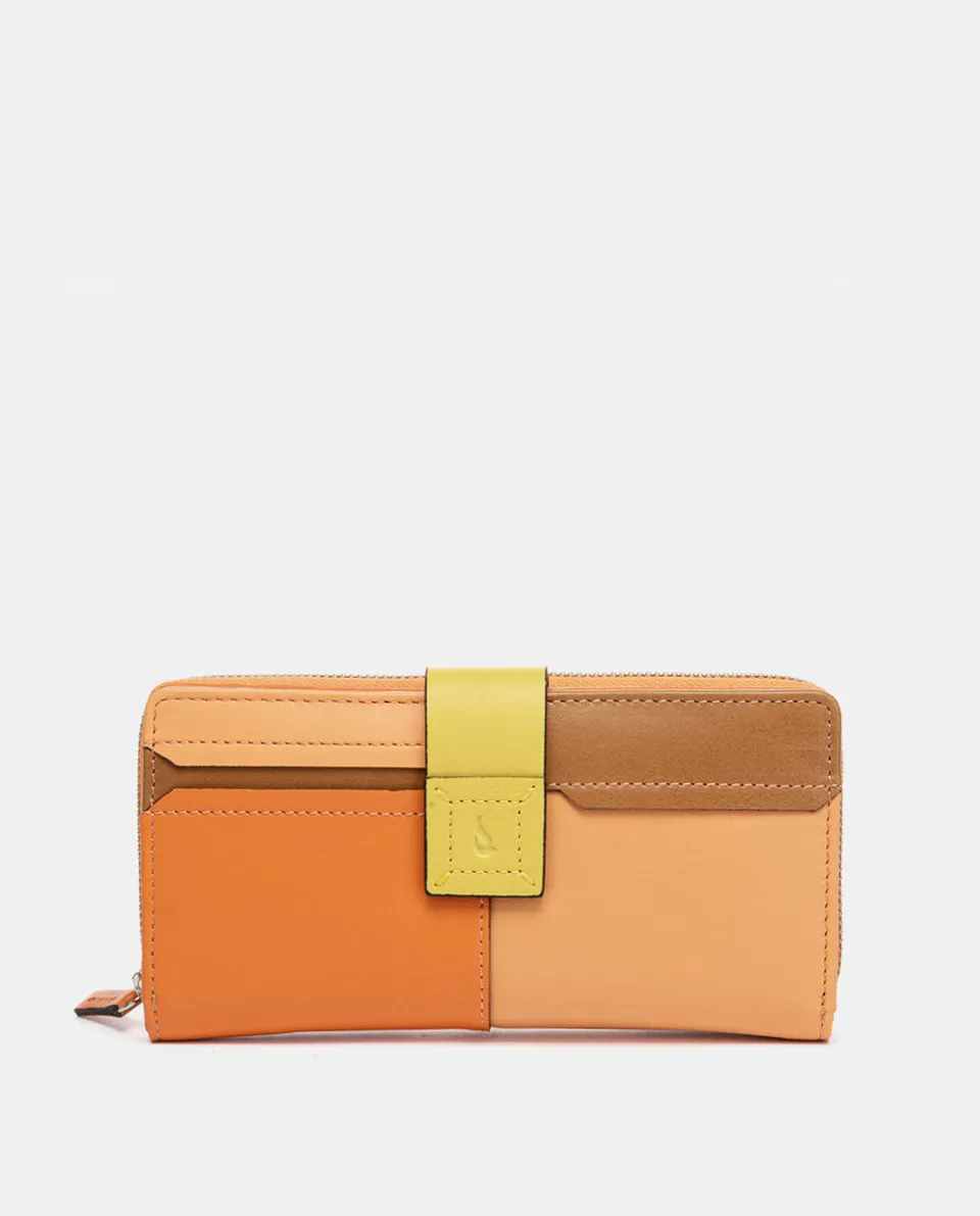 abbacino-cartera-grande-piel-naranja-patchwork image 1