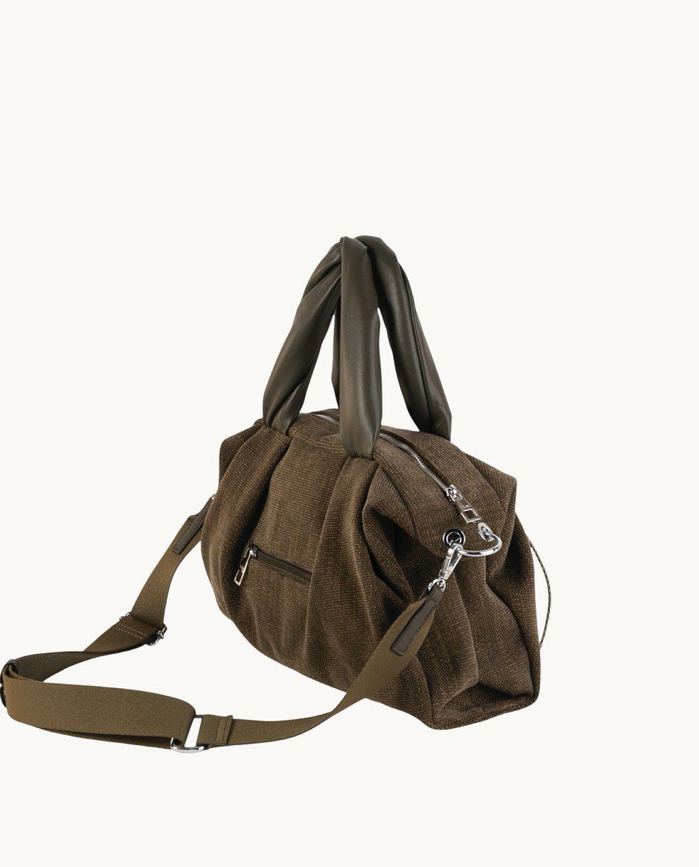 kbas-bolso-bowling-de-tejido-efecto-textura-color-kaki-38x17x22-cm image 2