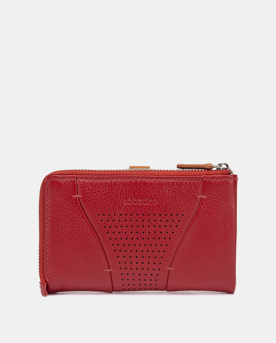 abbacino-cartera-mediana-mujer-piel-roja-troquelada image 3