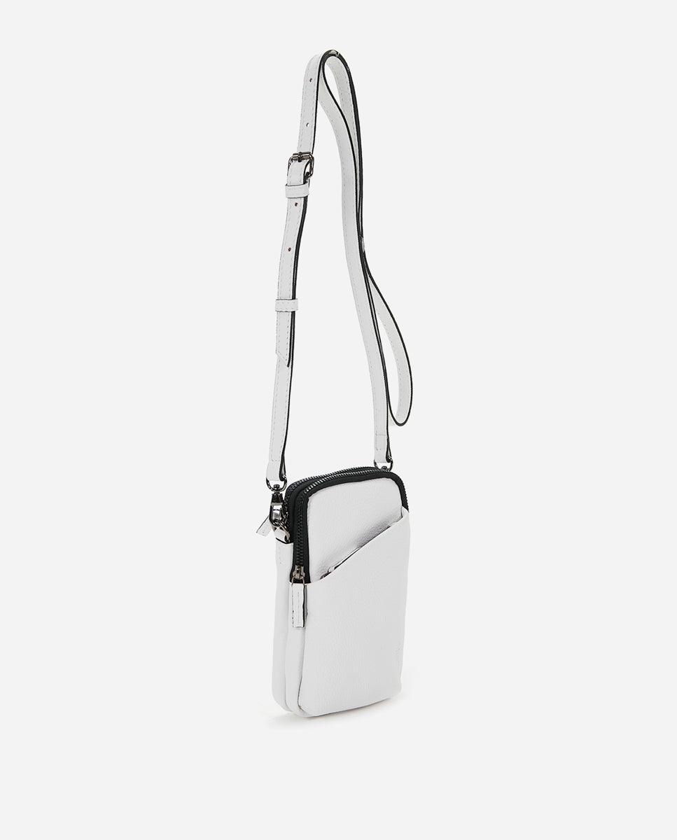 abbacino-bolso-para-m-vil-de-piel-blanco-con-cremallera image 2
