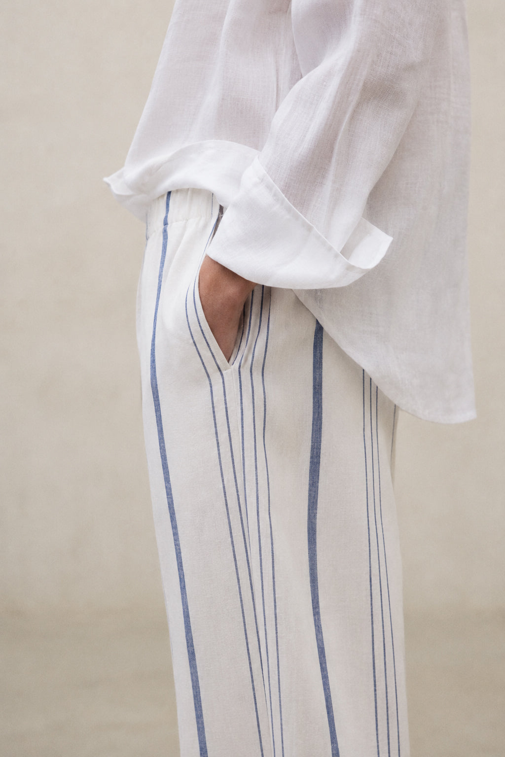 ecoalf-pantal-n-mossi-de-rayas-blanco-de-mujer-lino-80-fit-relajado-y-pierna-anc image 1