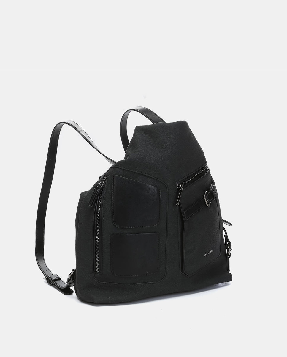 abbacino-bolso-multifuncional-reciclado-negro-convertible-mochila image 4