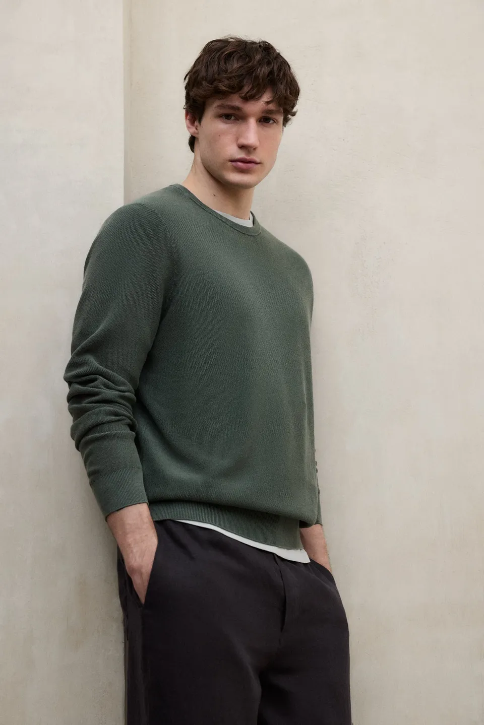 ecoalf-jersey-naranjo-verde-algod-n-org-nico-fit-relajado image 1