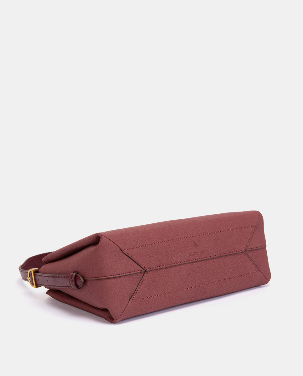 abbacino-bolso-de-hombro-burdeos-de-materiales-reciclados image 5
