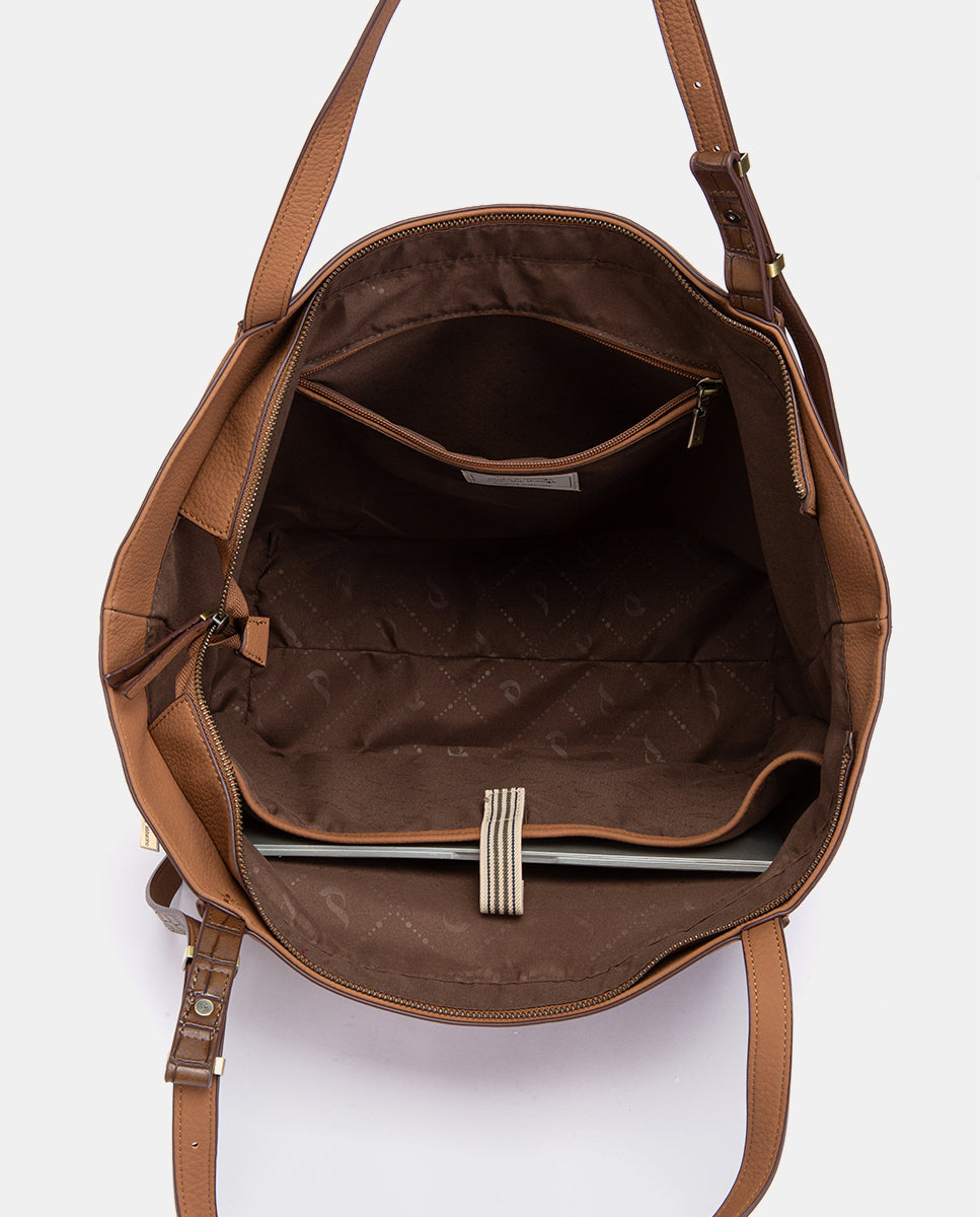 abbacino-shopper-cognac-de-materiales-reciclados-gran-capacidad image 6
