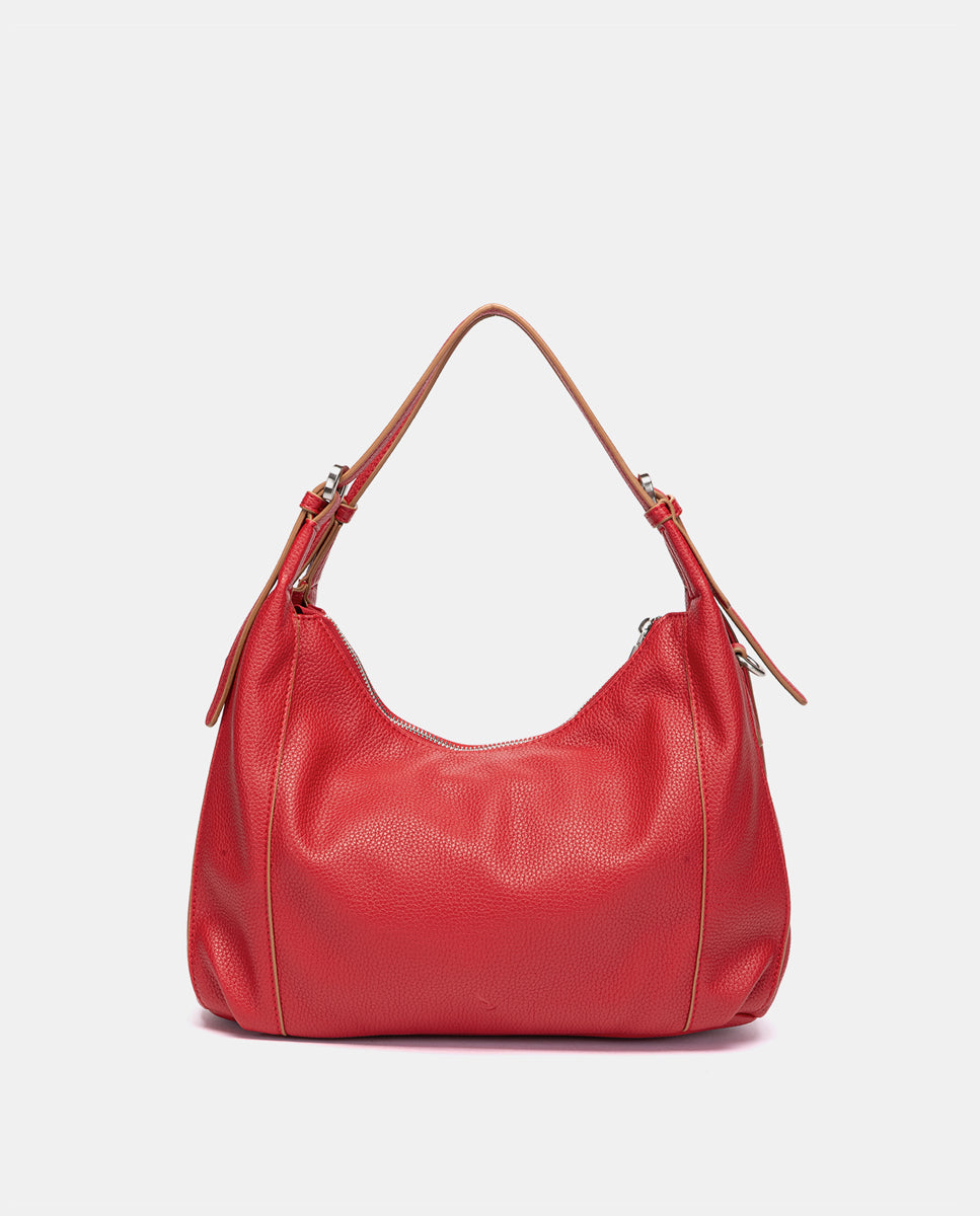 abbacino-bolso-de-hombro-rojo-en-materiales-reciclados-con-borla image 3