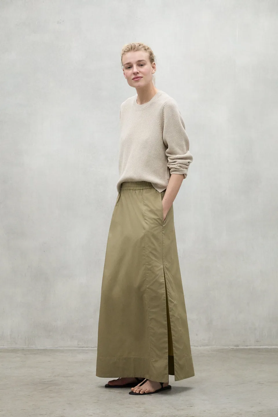 falda-ines-de-ecoalf-tencel-modal-color-caqui image 1