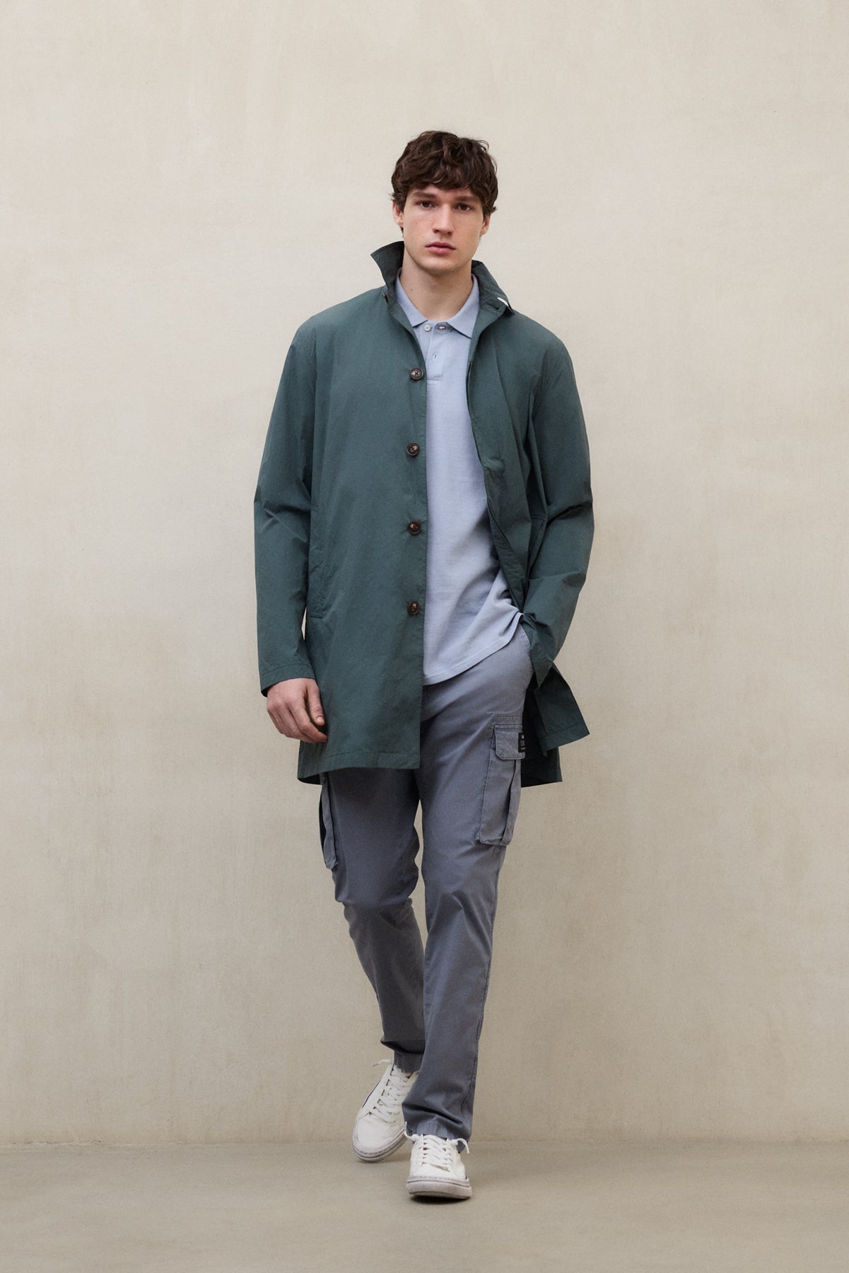 ecoalf-gabardina-vestal-verde-packable-de-hombre-100-poliamida-reciclada-repelen image 2