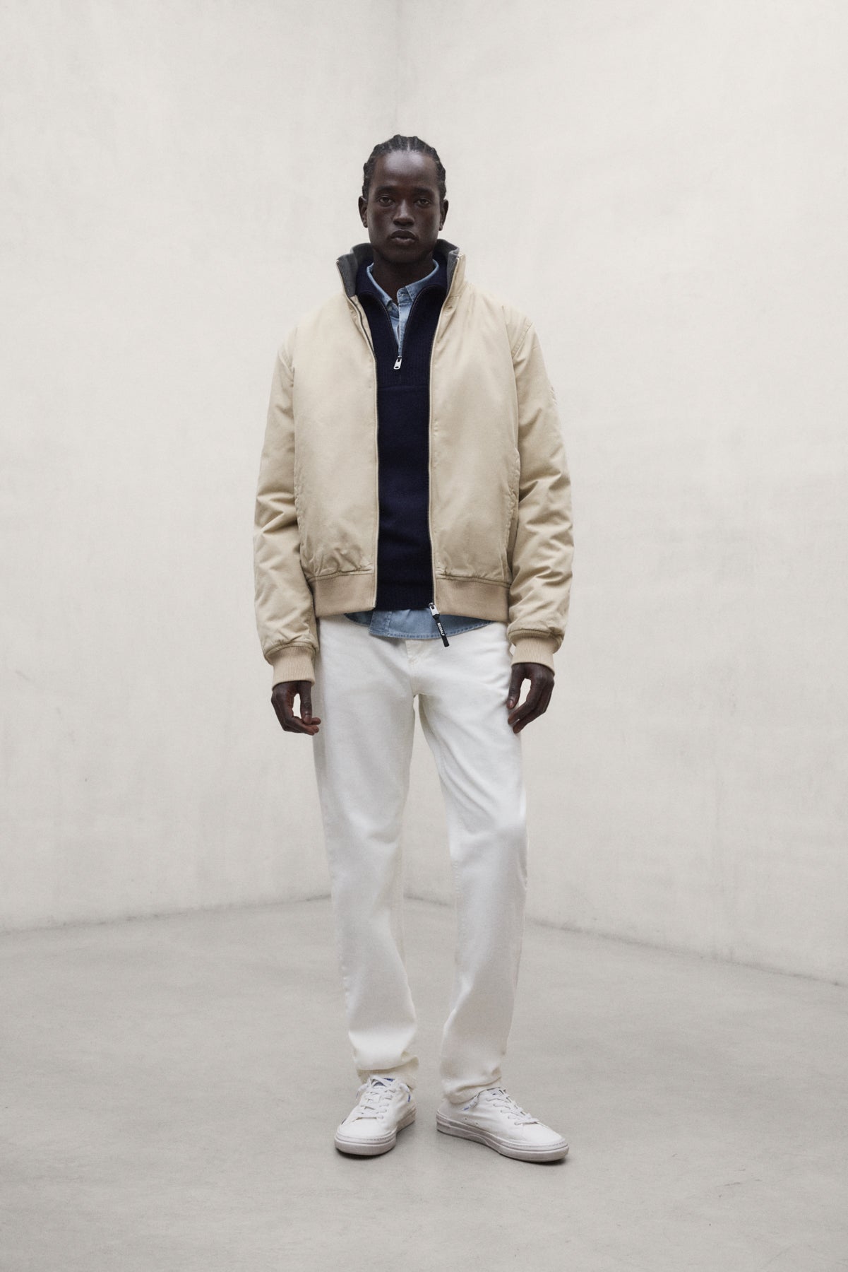 ecoalf-chaqueta-nizo-beige-100-algod-n-reciclado-fit-regular-bolsillos-con-crema image 1