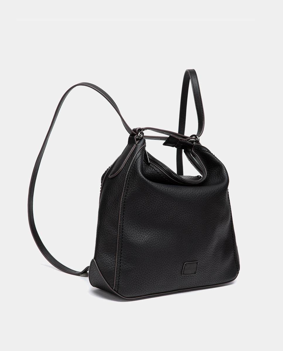 abbacino-bolso-multifuncional-negro-en-materiales-reciclados-convertible-a-mochi image 4