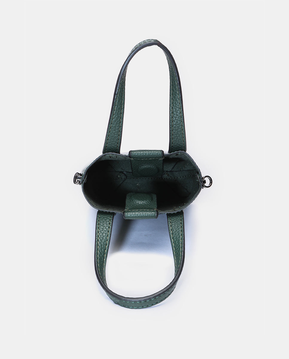 abbacino-bolso-de-mano-mini-en-charol-verde-con-bandolera-ajustable-y-extra-ble- image 6