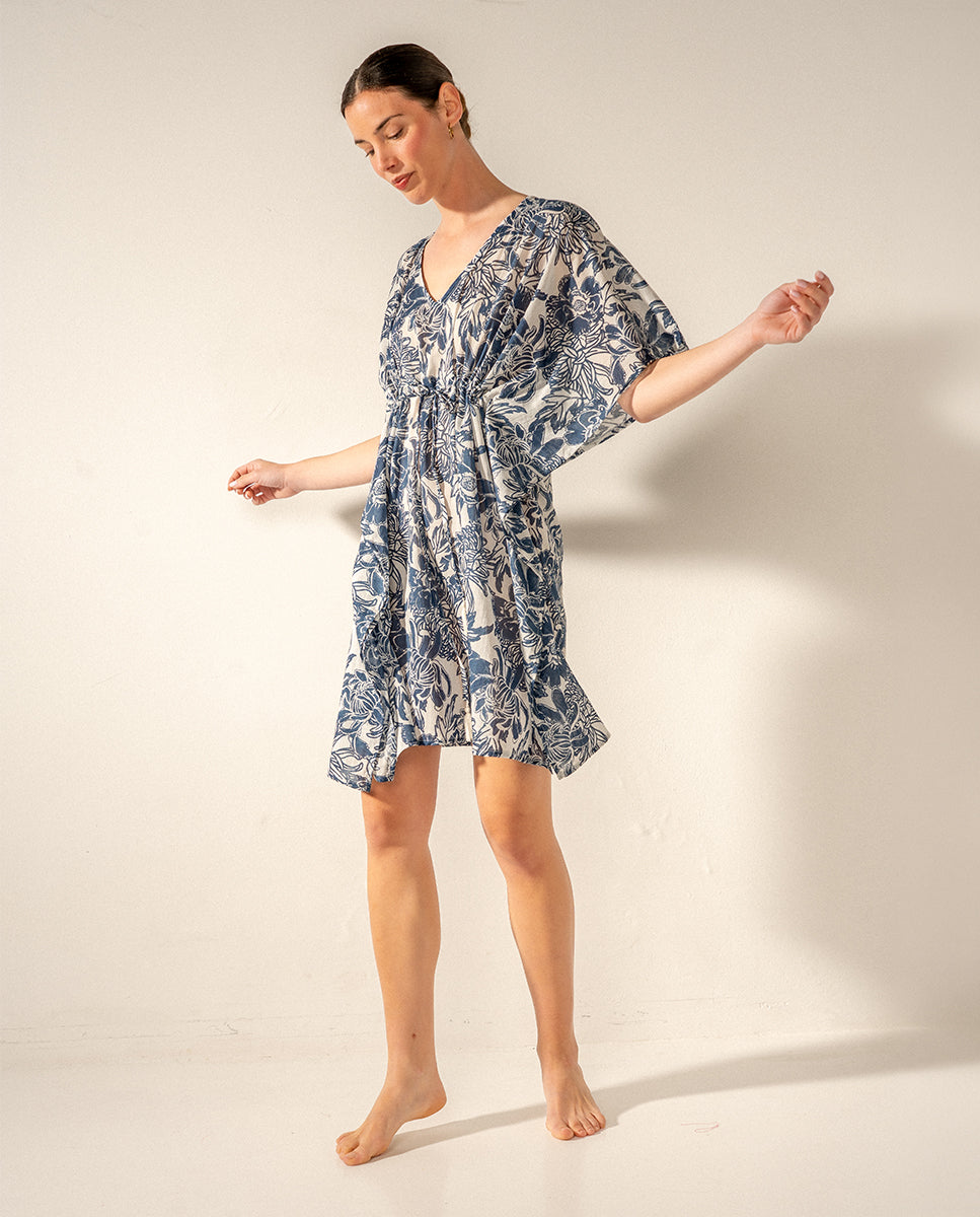 abbacino-caft-n-de-algod-n-floral-azul-talla-nica image 1