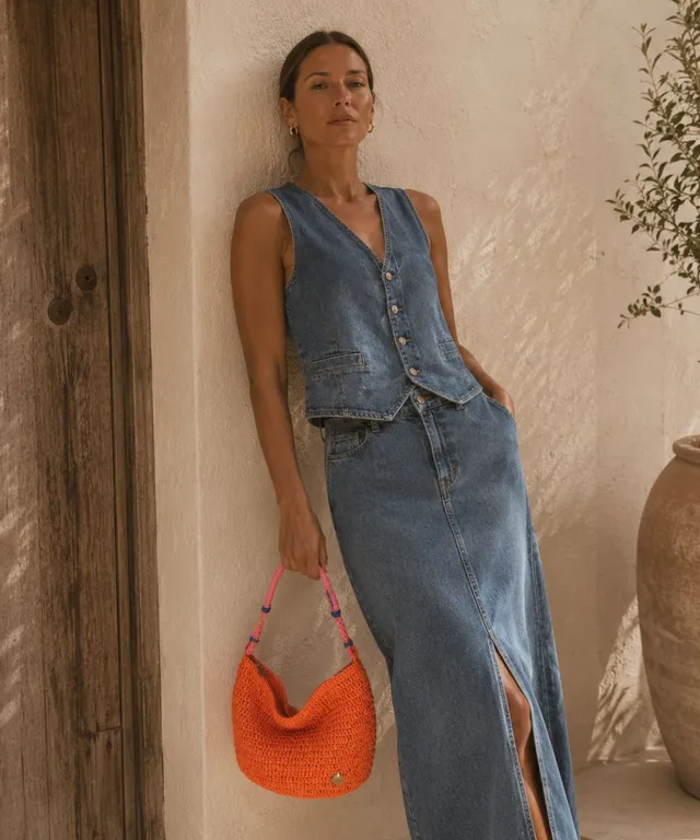 kbas-hobo-fibra-natural-con-cremallera-color-naranja-bolso-de-hombro image 1