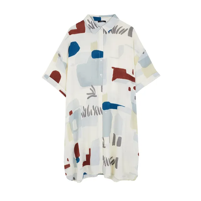 parfois-vestido-camisero-estampado-mujer image 1