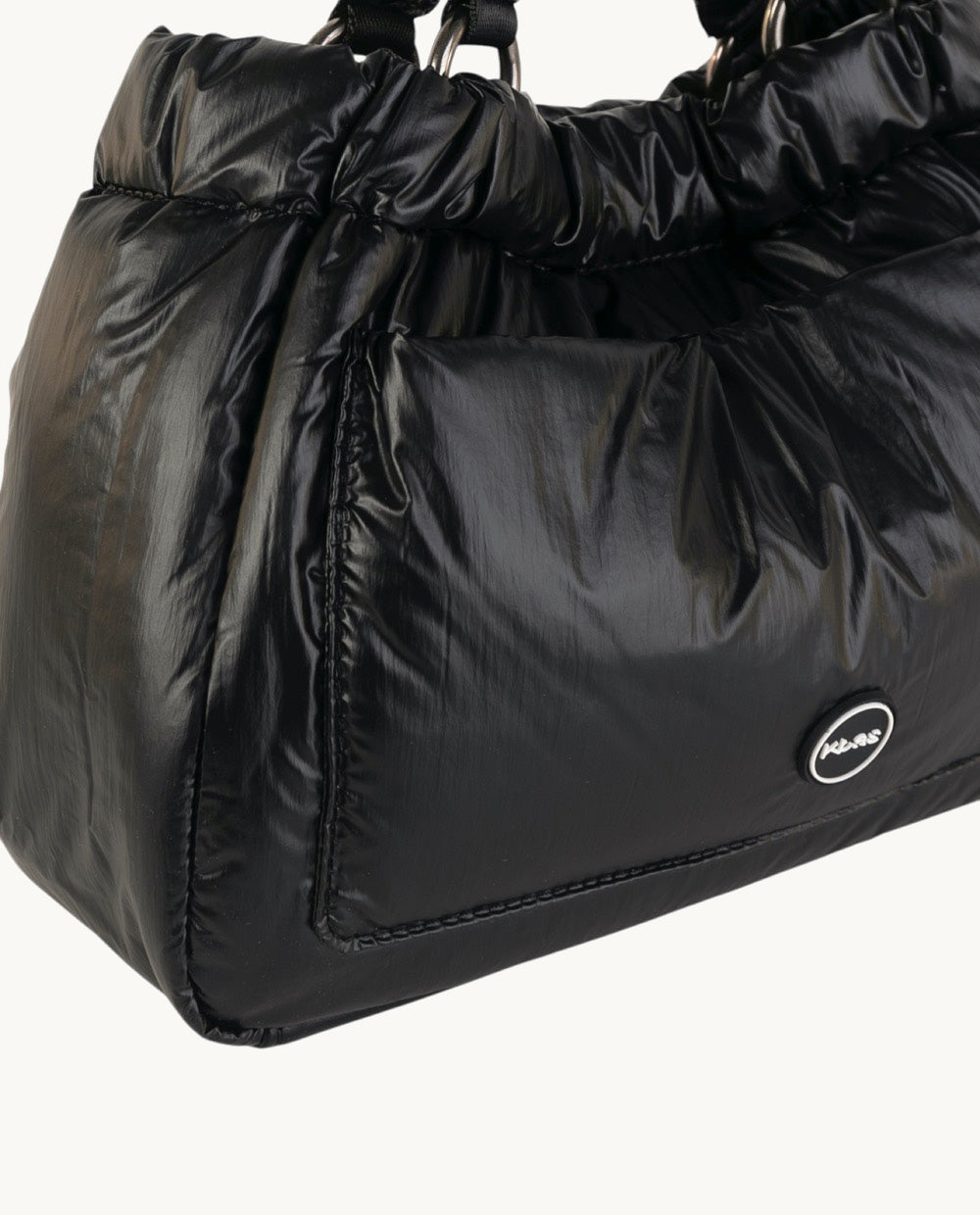 tote-peque-o-de-nylon-metalizado-kbas-color-negro image 3