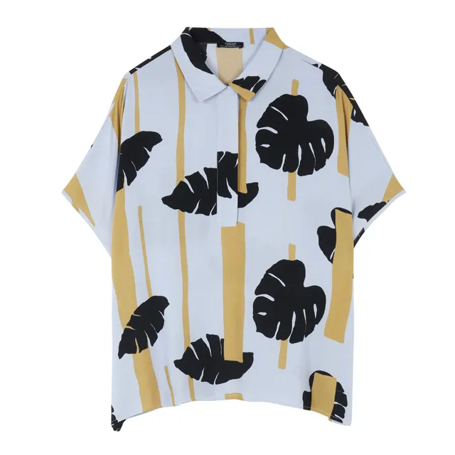 parfois-camisa-oversize-estampado-hojas-mujer-manga-corta image 1