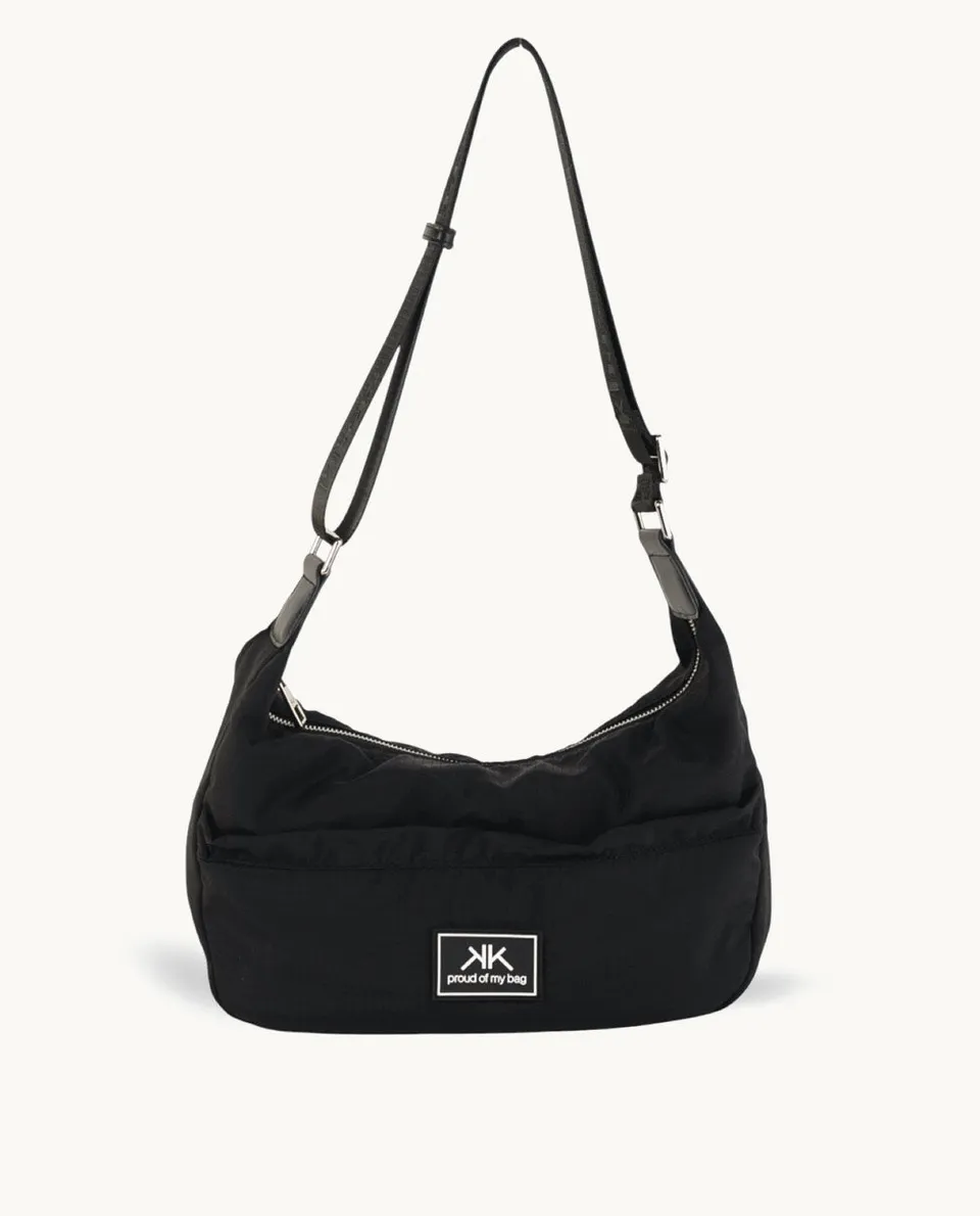 kbas-bandolera-de-nylon-negro-32x15x19-cm-correa-cruzada-y-cremallera image 1