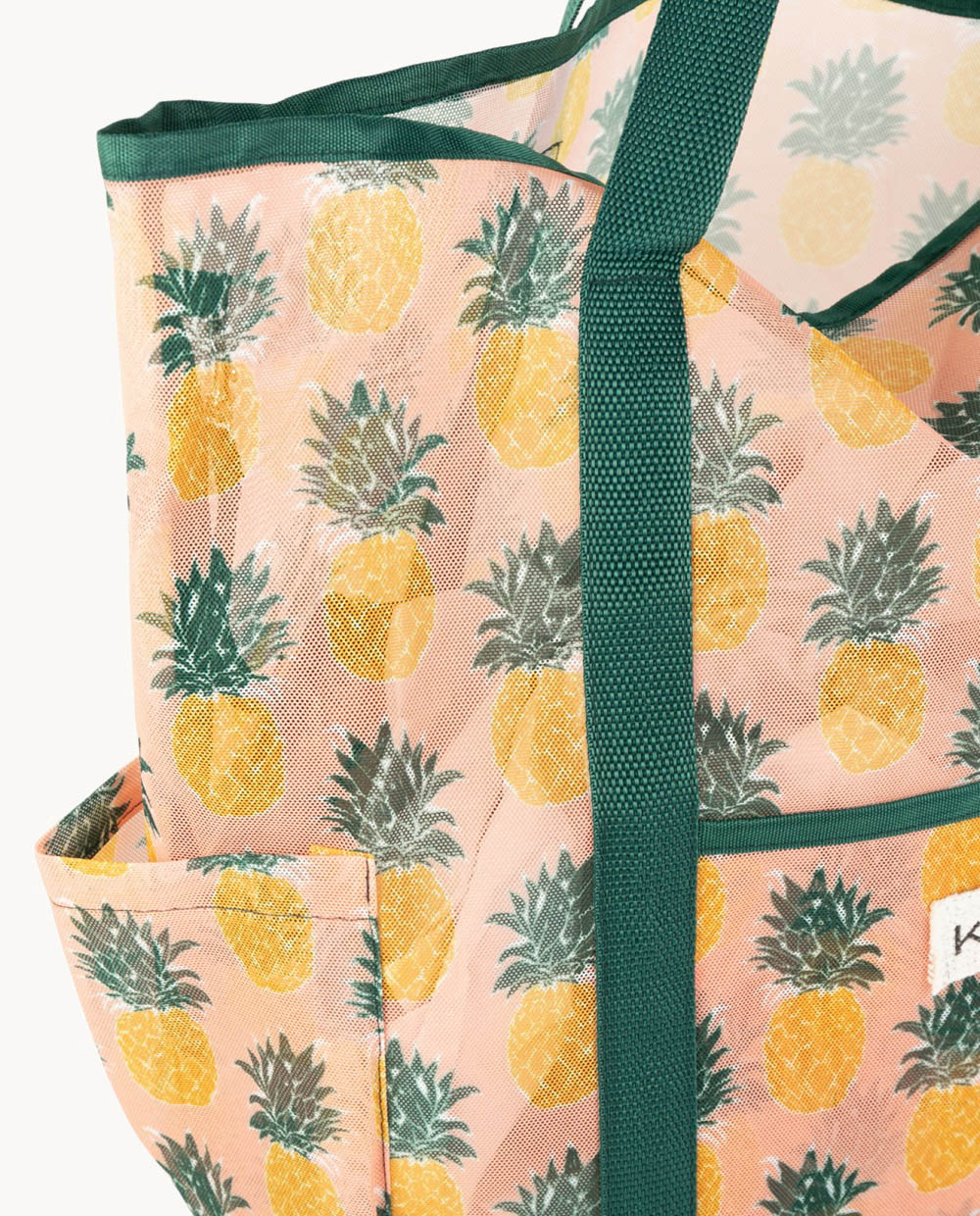 kbas-bolso-de-playa-de-poli-ster-estampado-pi-as-color-verde-50-x-20-x-38-cm image 3