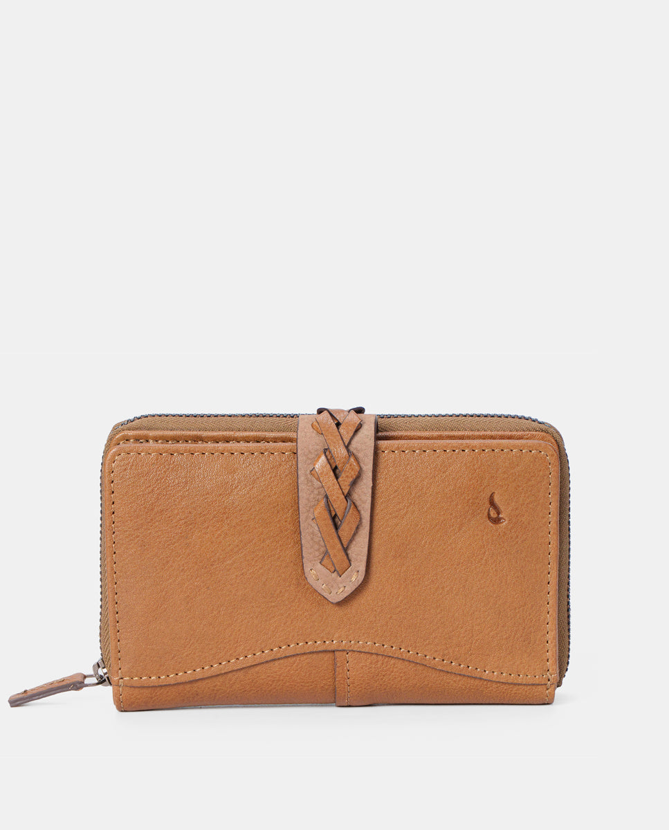abbacino-cartera-mediana-verde-de-piel-con-trenzado image 1