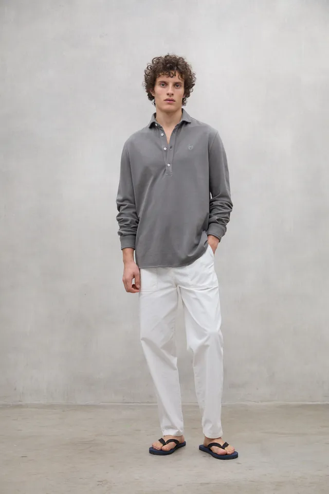 camisa-ecoalf-pol-pique-gris-oscuro-de-algod-n-reciclado-para-hombre image 1
