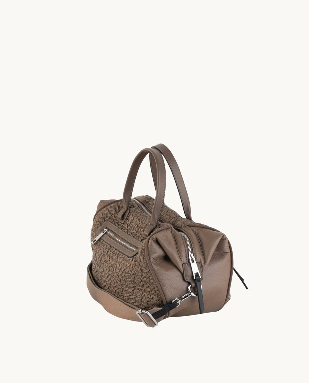 bolso-bowling-kbas-urban-spiga-de-piel-sint-tica-taupe-40-x-22-x-21-cm image 2