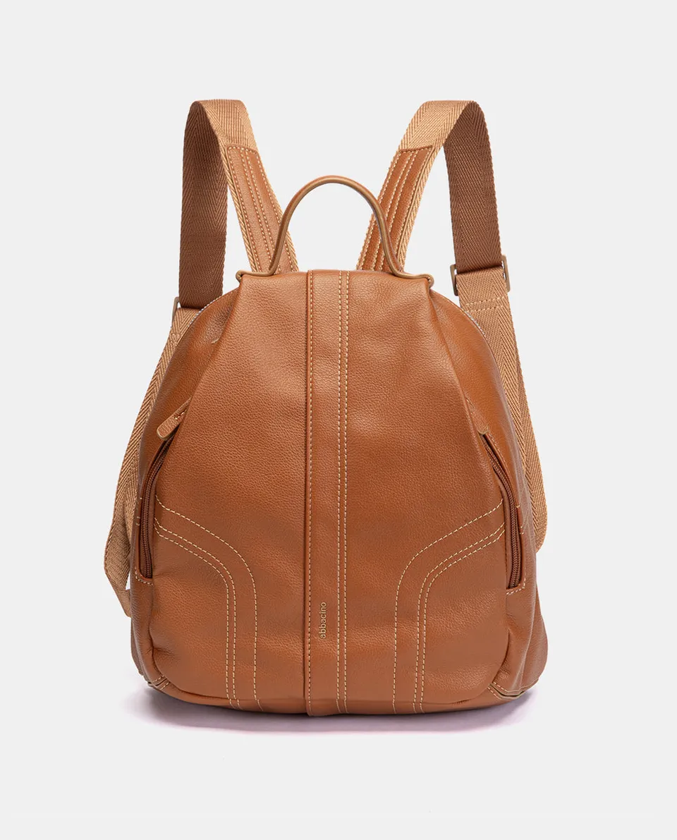 abbacino-mochila-cognac-mujer-materiales-reciclados image 1