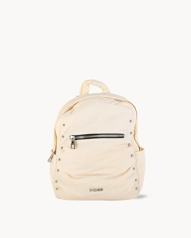 kbas-mochila-de-nylon-con-cremallera-color-marfil-28-x-12-x-33-cm image 1