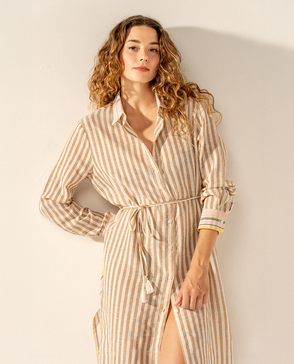 abbacino-t-nica-larga-mujer-viscosa-rayas-rosa image 3