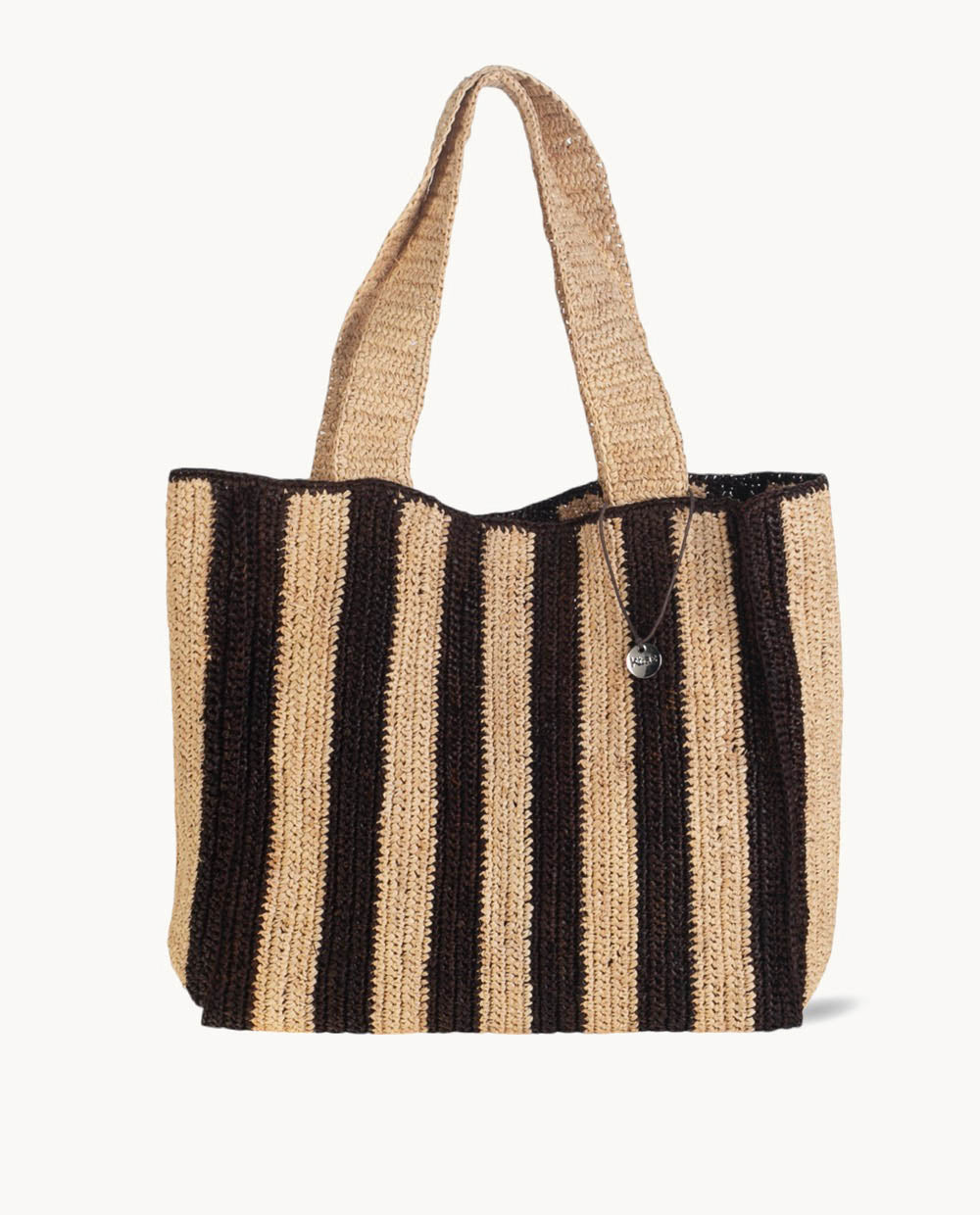 kbas-bolso-tote-de-rafia-natural-a-rayas-con-cierre-magn-tico image 5