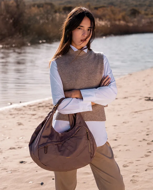 abbacino-bolso-hombro-hobo-reciclado-camel image 1