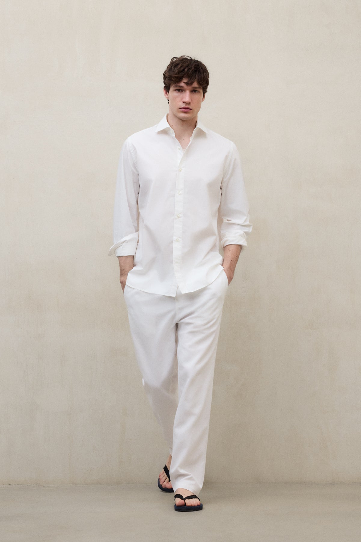 ecoalf-alfredo-camisa-blanca-hombre-media-cremallera image 1