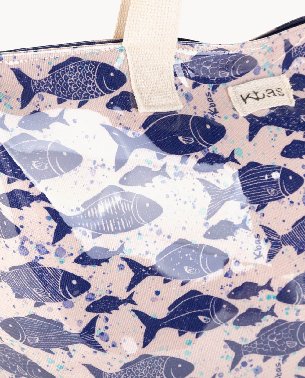 bolso-playa-kbas-lona-plastificada-estampado-pescado-con-cremallera image 3