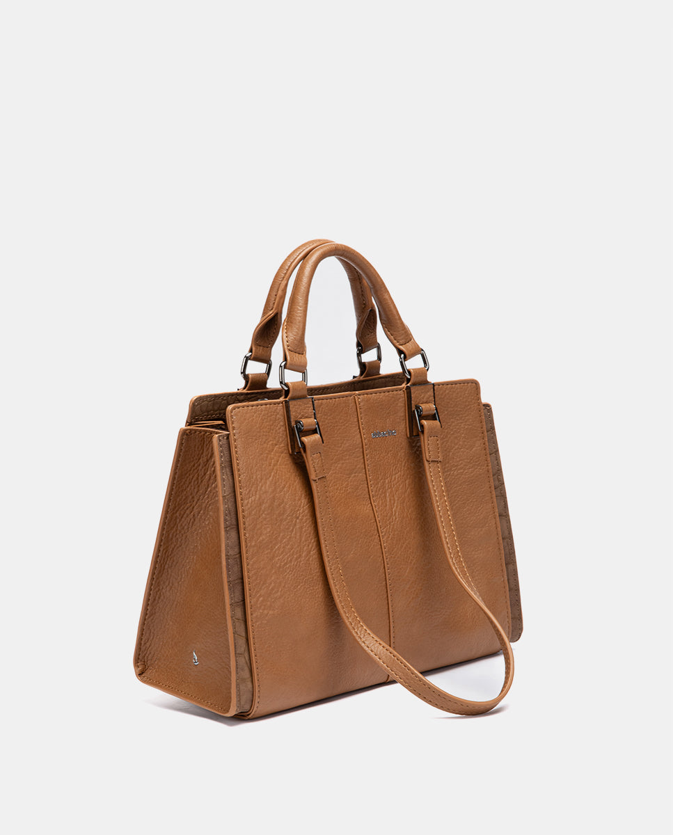 bolso-de-mano-cognac-abbacino-estructurado-reciclado image 2