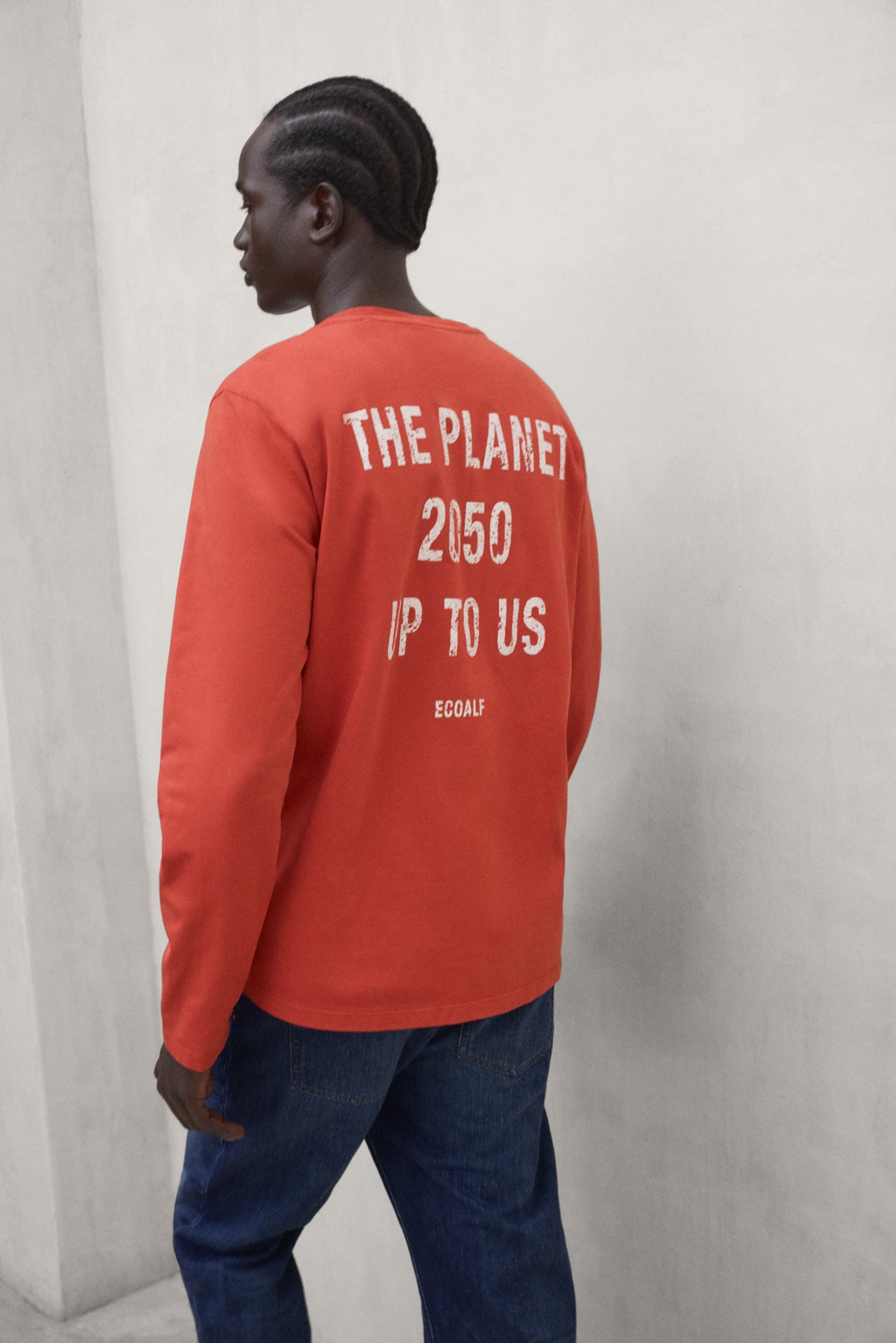 ecoalf-camiseta-manga-larga-pla-naranja-para-hombre-50-algod-n-reciclado-fit-reg image 2