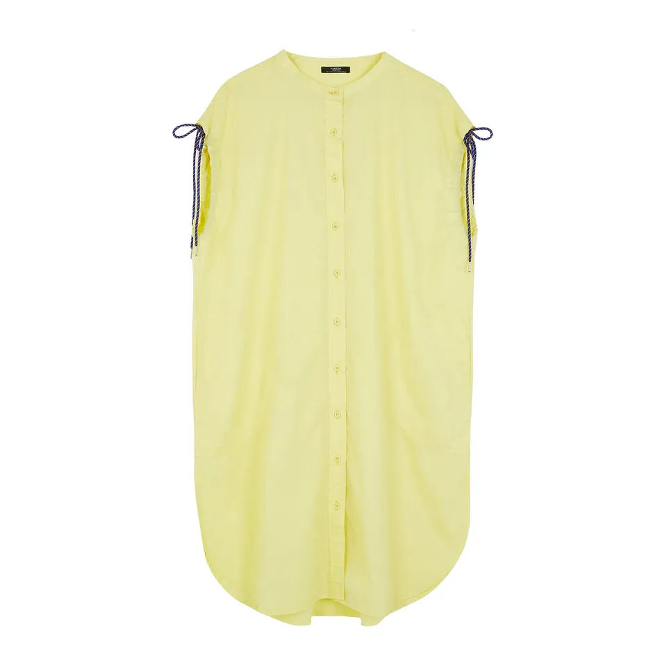 parfois-vestido-camisero-detalle-cordones-amarillo-mujer image 1