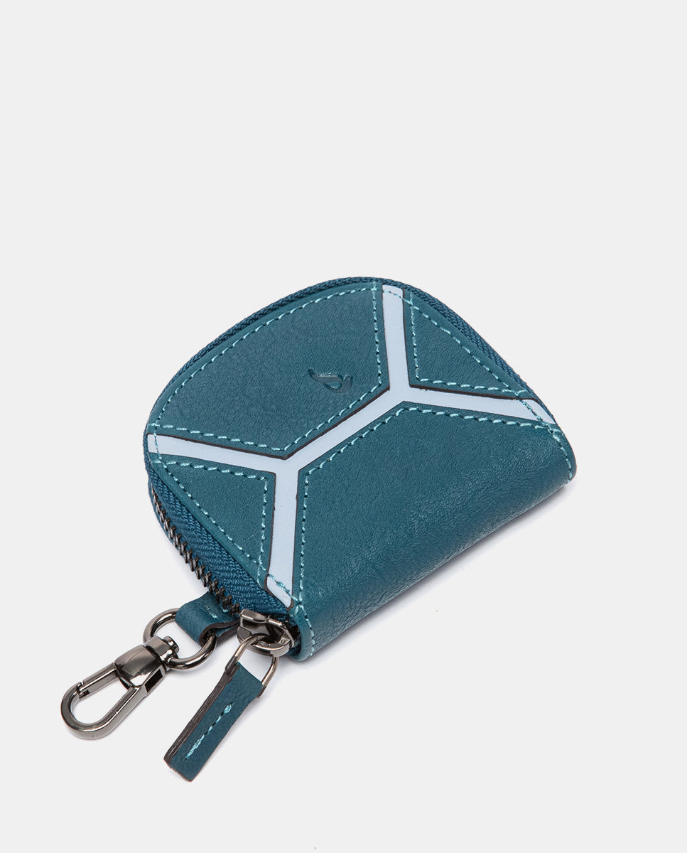 monedero-abbacino-mujer-piel-circular-azul-llavero image 5