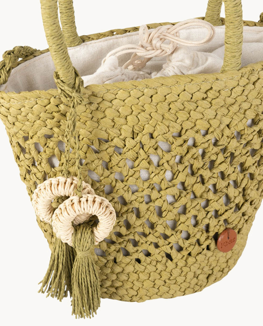bolso-cubo-de-fibra-natural-kbas-con-cierre-de-saco-color-kaki image 3