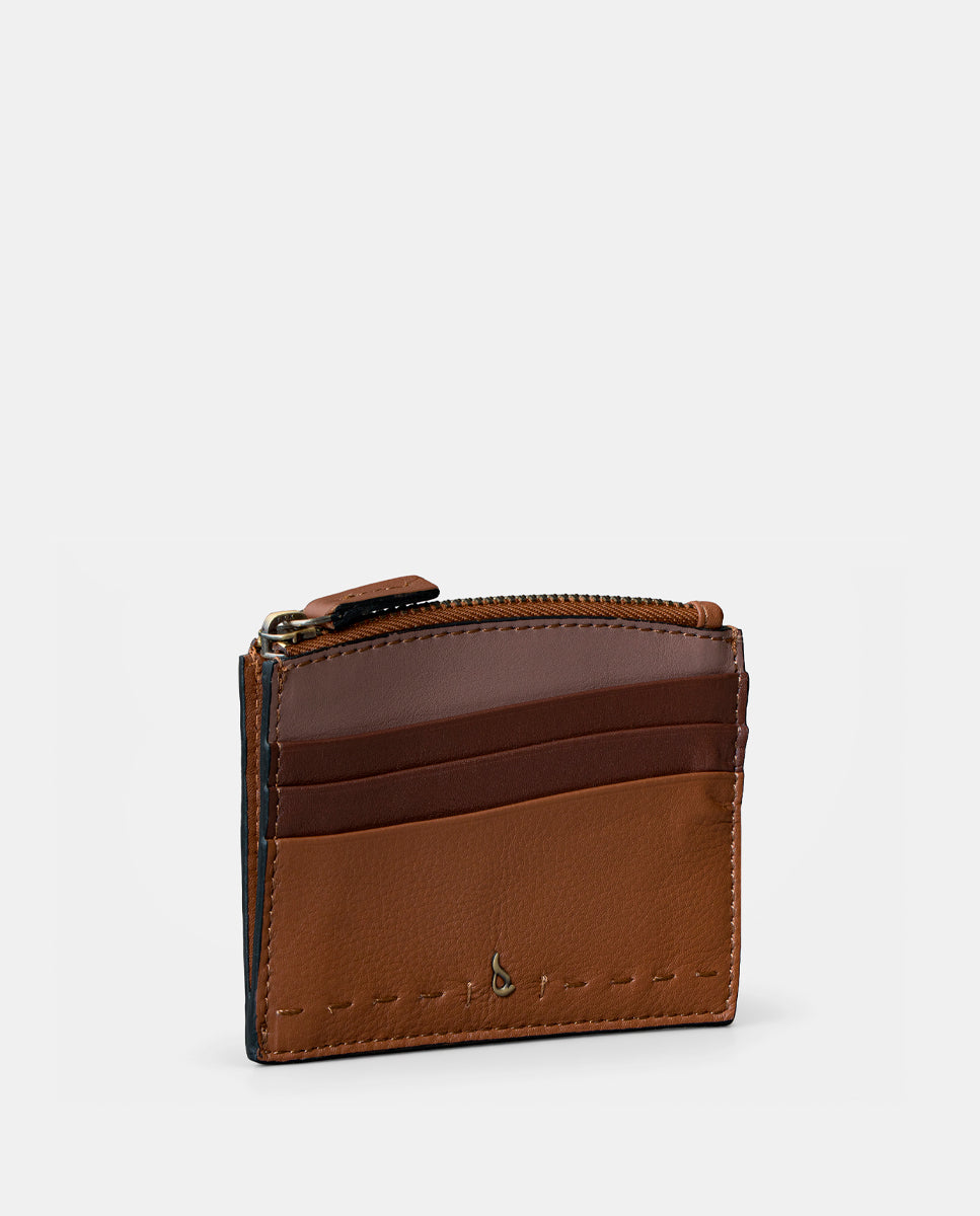 abbacino-tarjetero-mujer-piel-cognac-con-monedero-cremallera image 3