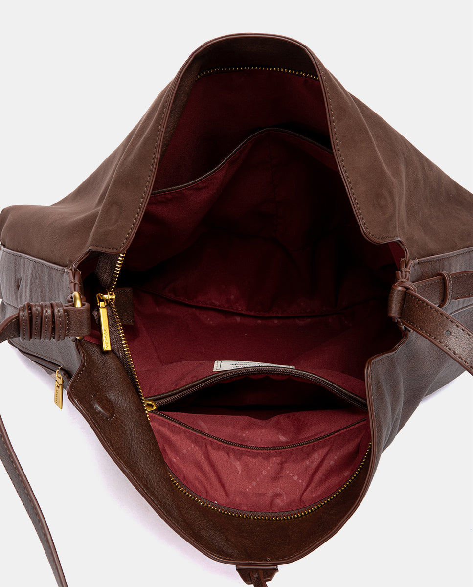 abbacino-bolso-de-hombro-marr-n-con-borlas-antelina-reciclada image 7