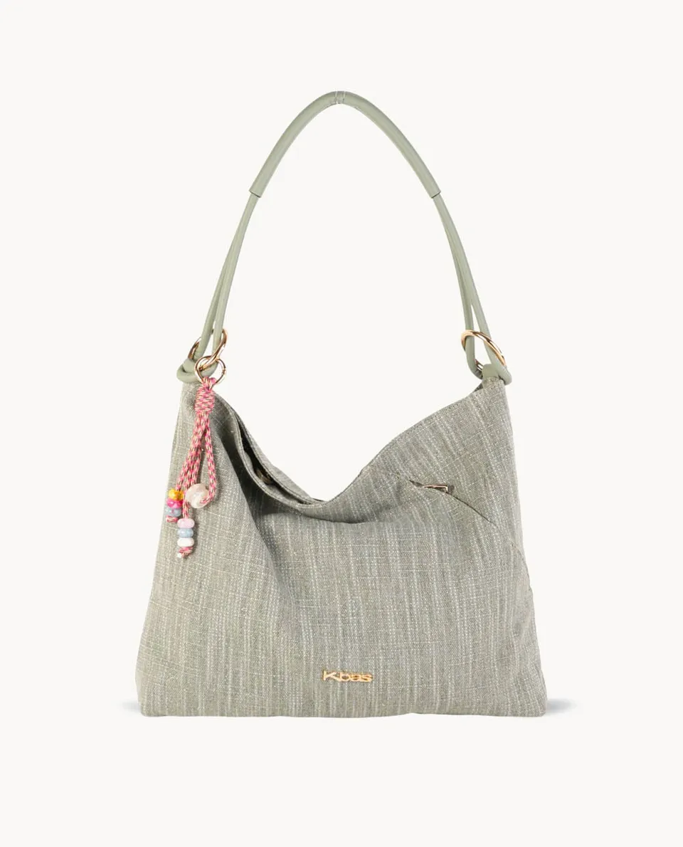 bolso-hobo-canvas-kbas-cremallera-color-kaki-50-de-descuento image 1