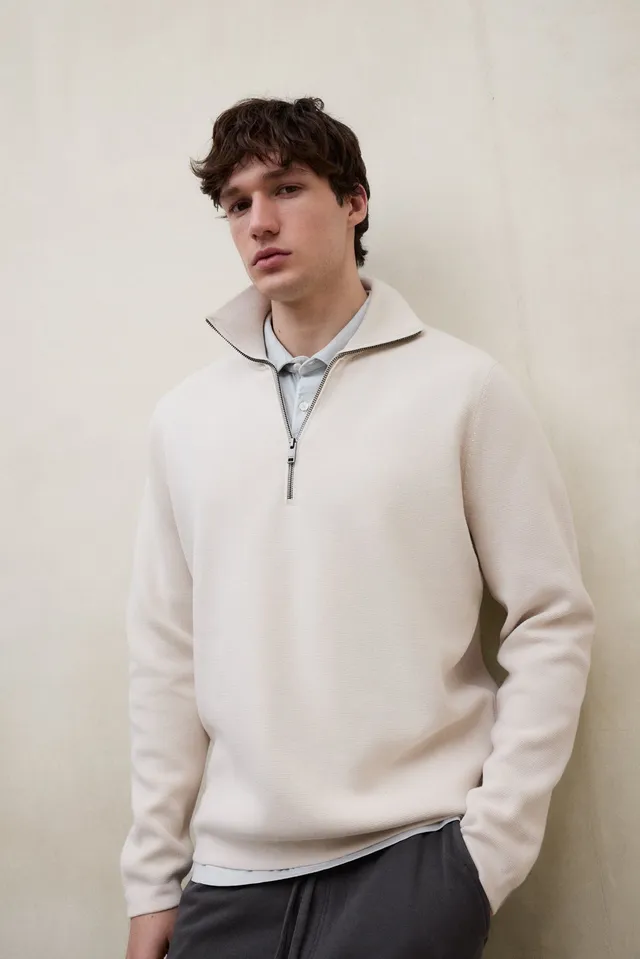 ecoalf-jersey-penti-beige-de-hombre-cuello-alto-con-cremallera-punto-de-algod-n- image 1
