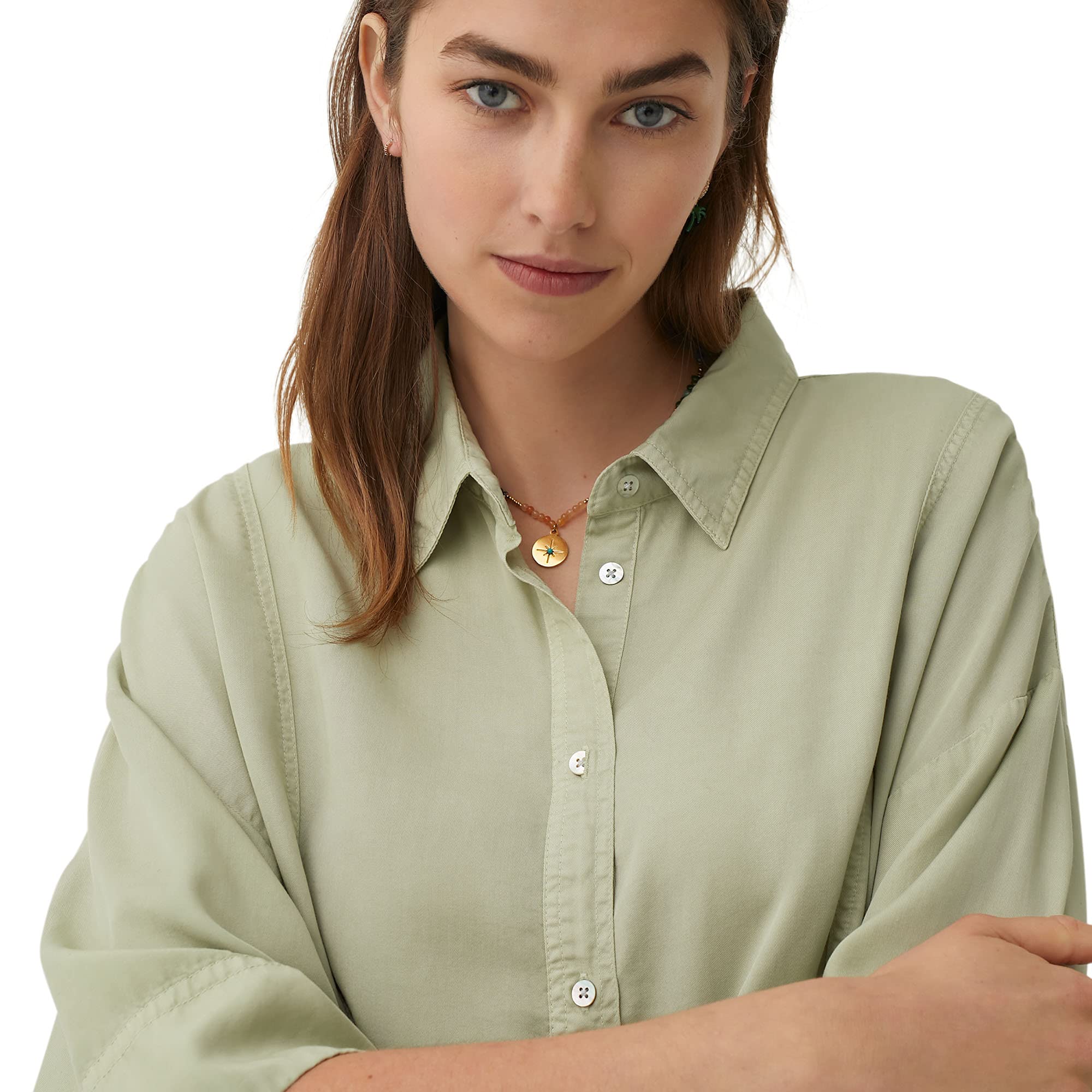 parfois-camisa-oversize-lyocell-mujer-2 image 4