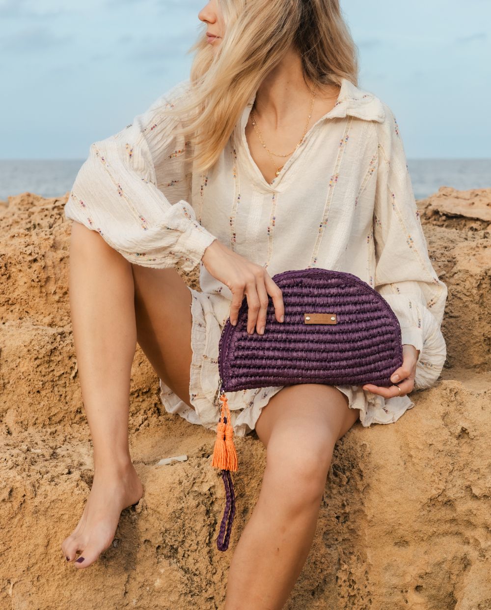 kbas-cartera-de-mano-de-fibra-natural-con-cremallera-color-lila-30x4x28-cm image 1