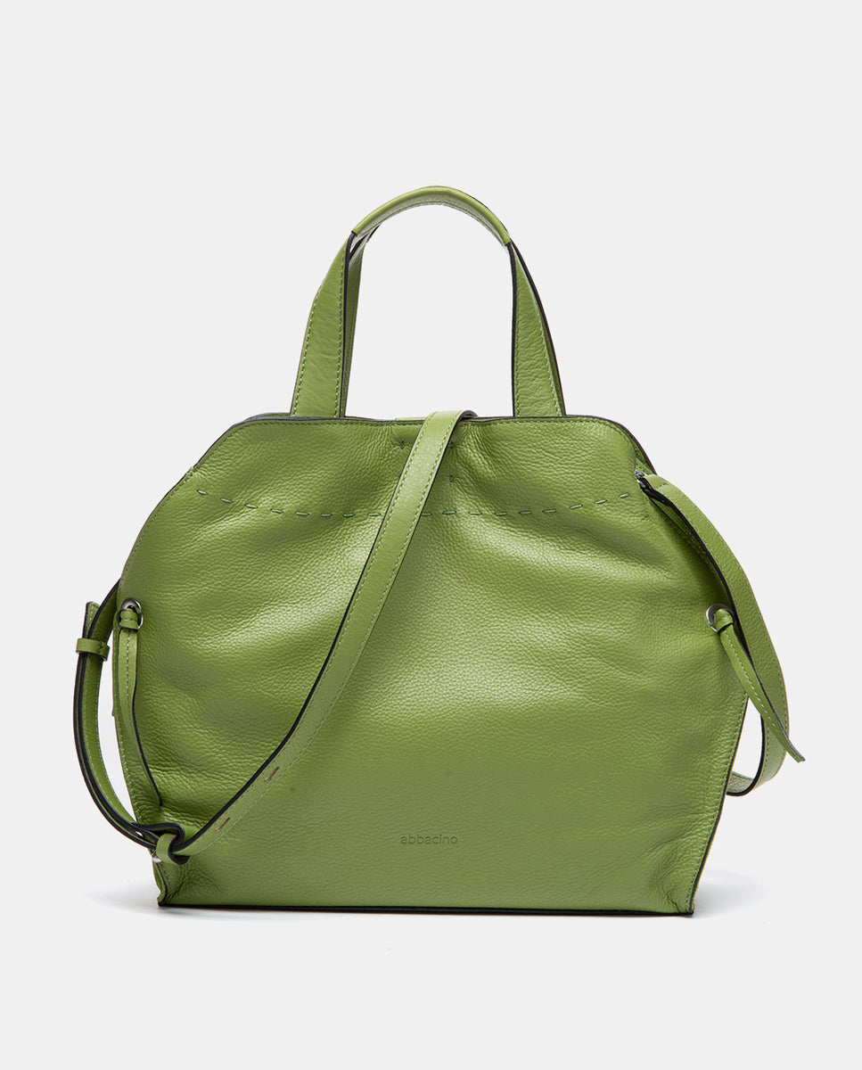 bolso-de-mano-abbacino-en-piel-verde-minimalista image 2