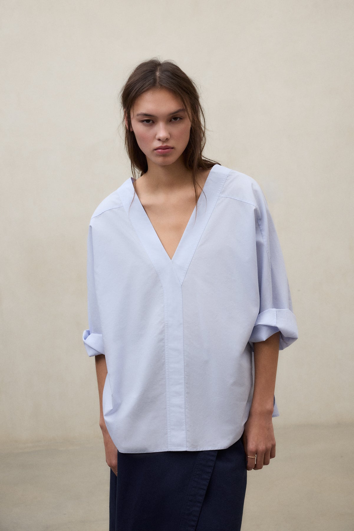 camisa-ecoalf-pia-azul-claro-de-mujer-72-tencel-lyocell-goma-el-stica-trasera-y- image 4