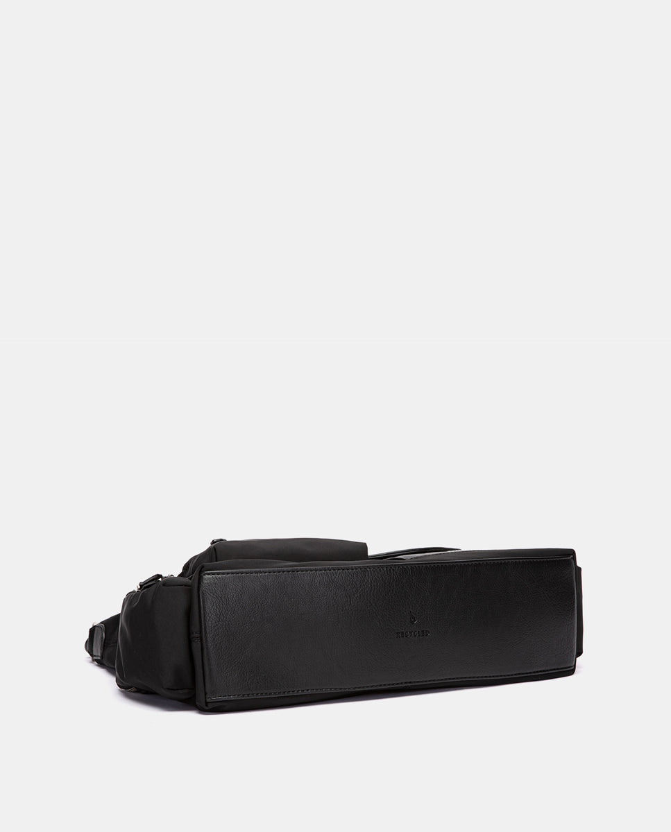 abbacino-bolso-de-hombro-hobo-negro-en-tejido-reciclado image 6