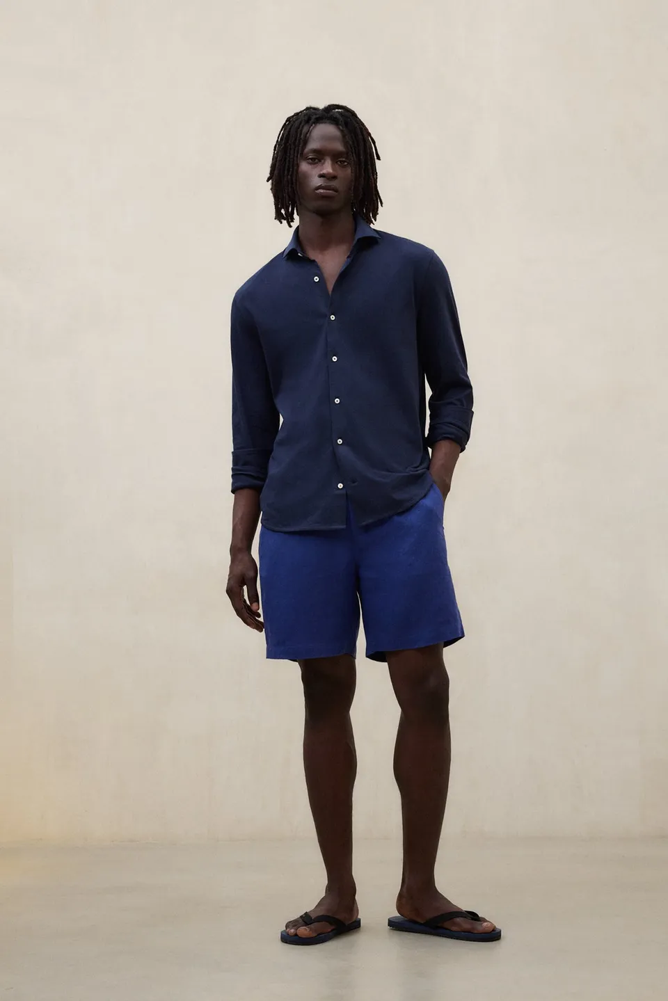 camisa-mole-azul-marino-de-ecoalf-100-algod-n-reciclado-y-fit-regular image 1