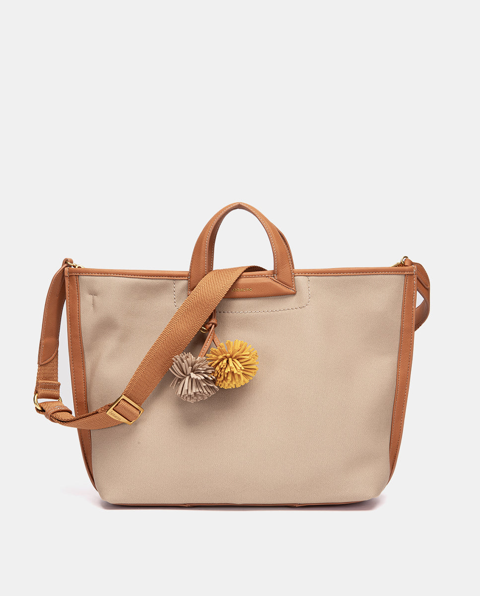 abbacino-bolso-shopper-camel-de-materiales-reciclados image 4